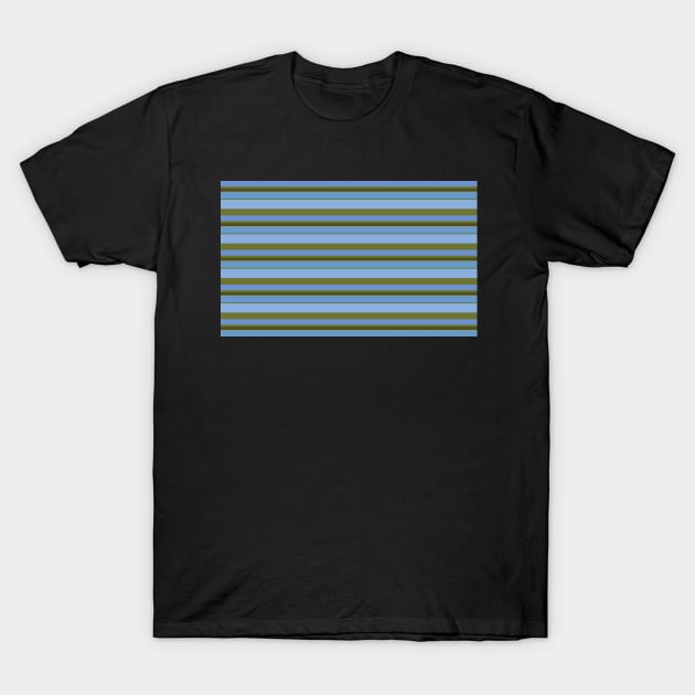Green Palm Blue Sky of Crete Stripes for Face T-Shirt by ellenhenryart